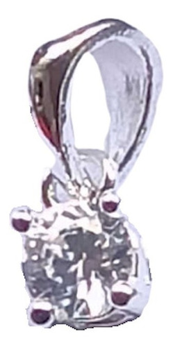 Dije Plata Redondo Cubic Zircón 5mm Engarz. Escrita Color Plateado