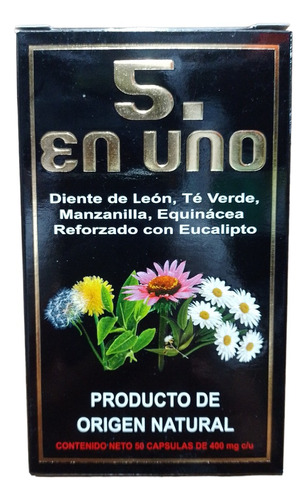 5 En Uno Diente De León Te Verde Equinacea Manzanilla Caps Sabor N/A