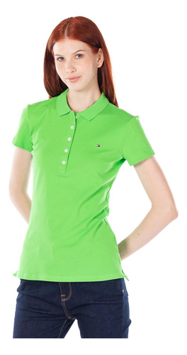 Polo Essential Slim Fit Mujer Tommy Hilfiger Verde