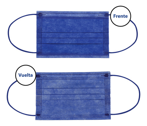 100 Cubrebocas Best Trading Termosellados Colores Infantil Azul Liso