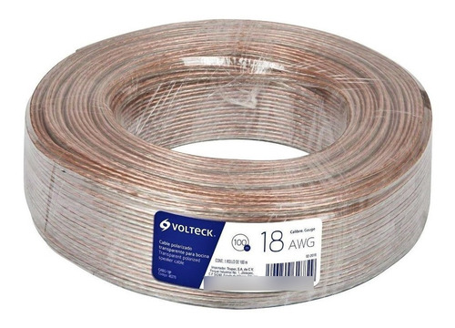 Cable Polarizado Para Bocinas Calibre 18 Awg 100 Mt Volteck