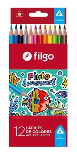 Imagen 1 de 2 de Lapices De Colores Filgo X 12 Colores Acuarelables