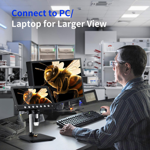 Microscópio Digital Winwend 1200x Com Tela Ips Hd De 7 De 3