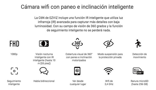 Imagen 2 de 9 de Kit Camara X2 Seguridad Ip Wifi Domo Ezviz Motorizada Audio