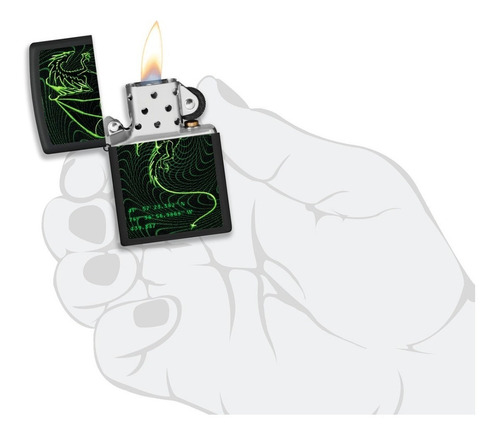 Imagen 4 de 6 de Encendedor Zippo Modelo 48497 Dragon Verde Garantia