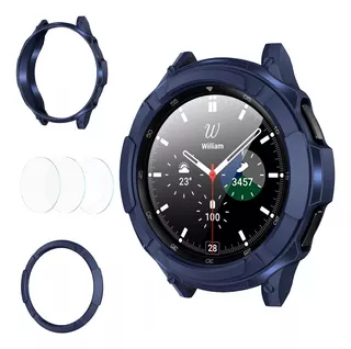 Funda + 3 Micas Para Samsung Galaxy Watch 4 Classic 42/46mm