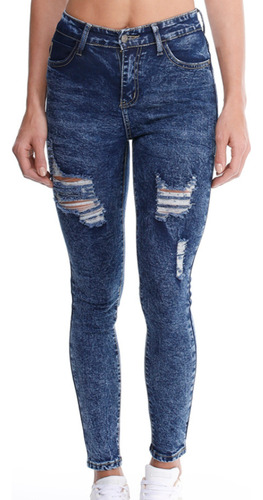 Jeans Tipo Skinny Pantalón Para Dama Diseño Sexy Desgastado