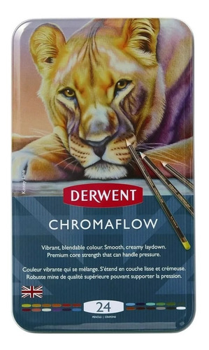 Lapices Derwent Chromaflow En Lata X 24 Colores Microcentro