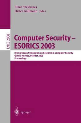 Libro Computer Security - Esorics 2003 : 8th European Sym...