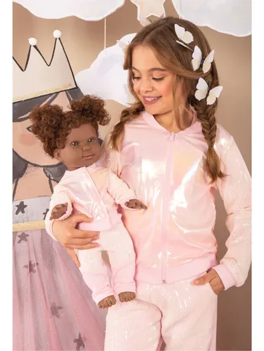 Jaqueta holografica best sale rosa