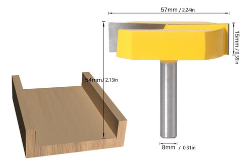 Broca Enrutador De Cepillado Superficie Inferior De 8x57mm