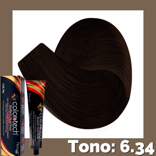 Color Tech Tinte Tono 6.34 Rubio Oscuro Dorado Cobrizo