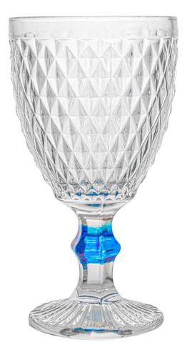 Taça De Vidro Bico Abacaxi Luxo Azul 300ml 1peça Casambiente