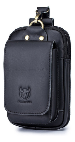 Bolso De Cintura Hombre Bullcaptain Cuero Genuino Pochete