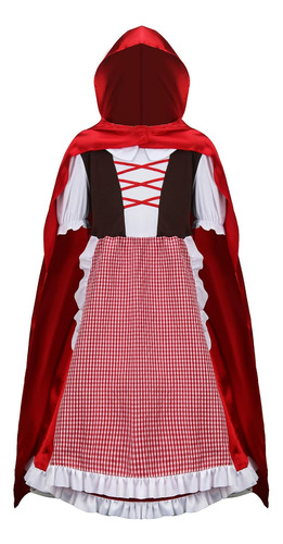 Disfraz De Caperucita Para Niña Talla 5-6 Años-rojo