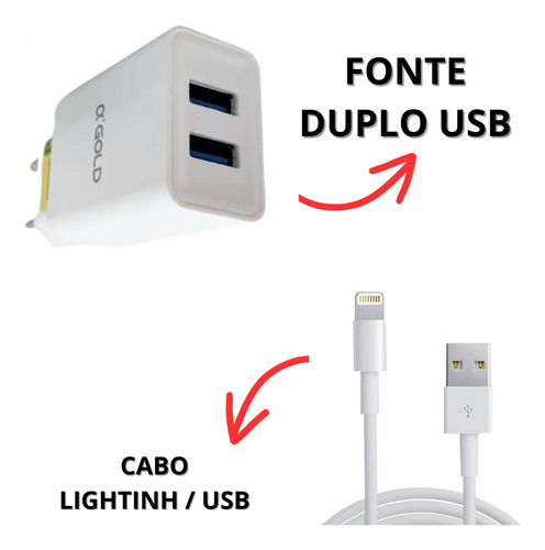Carregador + Cabo Compativel iPhone 13 14 Pro Max Plus Turbo