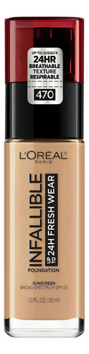 Base Fluida Infallible Loreal Paris Tono 470 - Radiant Honey