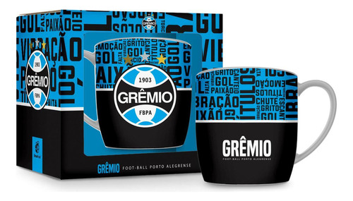 Caneca Urban Grêmio Porcelana Alta Qualidade 360 Ml