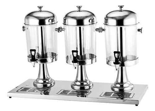 Dispensador De Bebidas, Botella Sellada Con Grifo Plata 24l
