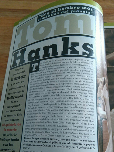 Revista Cinemania Shrek 2 / Guion Aristarain/ Tom Hanks
