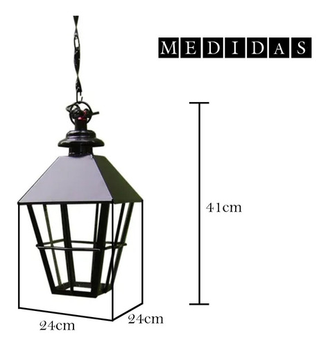 Imagen 3 de 8 de Farol Jardin Colgante Para Techo 729