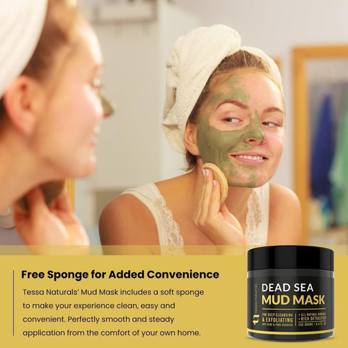 Dead Sea Mud Mask - Enhanced With Collagen - Reduces Blackhe