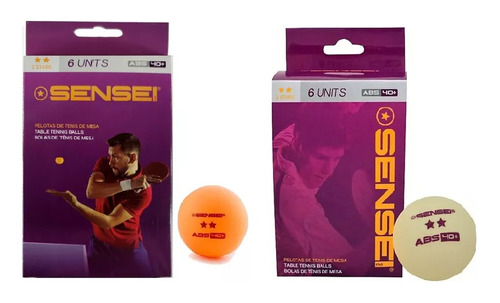 Pelotas De Ping Pong Sensei 2 Estrellas. Pack 6 Unidades