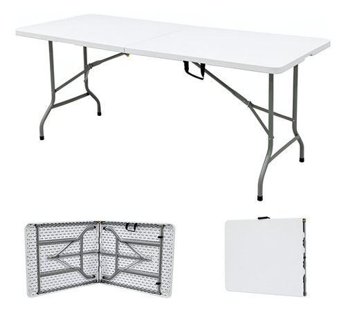 Mesa Rectangular Plegable Plástico Duro 1.80 Metros