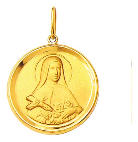 Medalha Santa Teresinha 26mm Ouro 18k K430