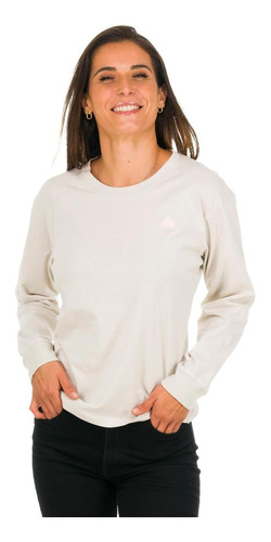 Polera M/l Mujer Logo W Gris Burton