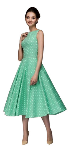 Retro Polo Dot Sleeveless Dress