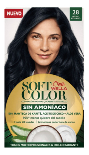 Kit Tintura Wella Professionals  Soft color Tinta de cabelo tom 28 preto azulado para cabelo