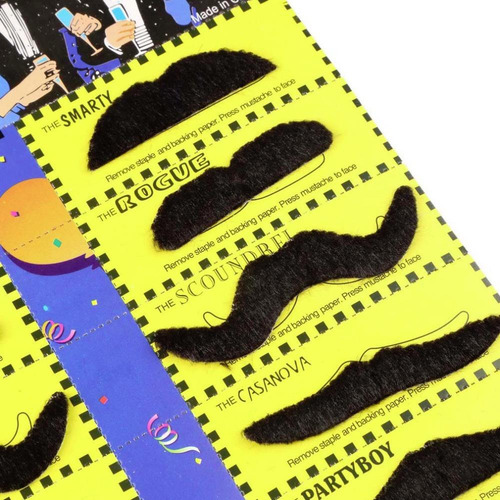Kit 12 Bigodes Fake Estilo Nerd Balada Hitler Chales Chaplin