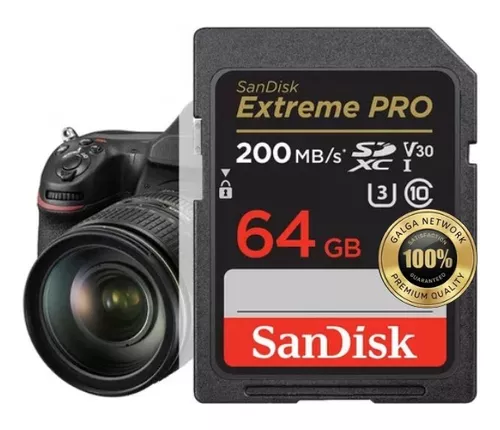 Tarjeta Memoria Sandisk Extreme Pro 64gb V30 C10 U3 200mb/s