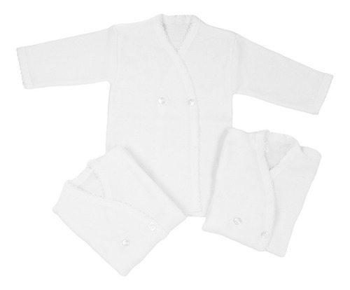 Imagen 3 de 3 de Playera Cruzada De Bebé Con Botones 100% Algodón 3 Piezas