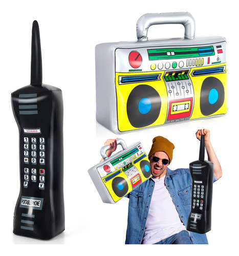Telefono Inflable Y Radio Inflable Boombox, Decoraciones De 