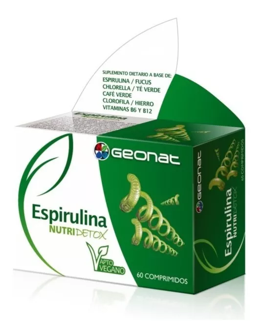 Espirulina Nutridetox Promo 15 % Off 60 Comp Nutricion Peso