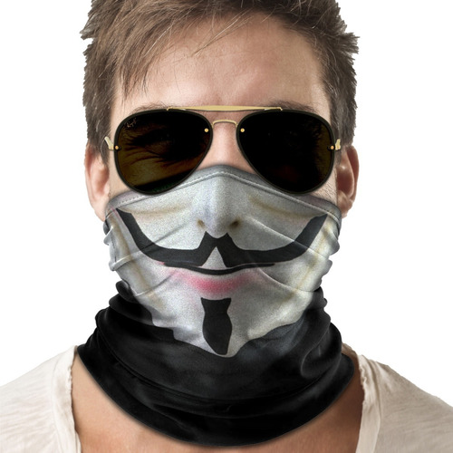 Mascara Bandana V De Vingança Moto Ciclismo Metal 001b