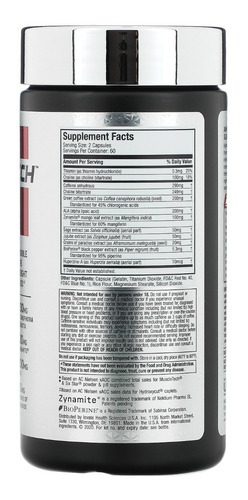 Imagen 2 de 2 de Suplemento En Cápsulas Muscletech Quemador Hydroxycut Hardcore Super Elite 120 Adelgazante