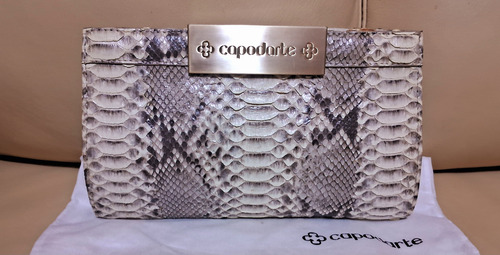 Bolsa Clutch Python/pyton/phiton/piton Cobra Legítimo Nude Python Ouro