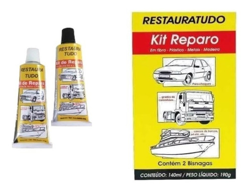 Kit Restauratudo Reparo Cola Parachoque (vedachoque) 190gr