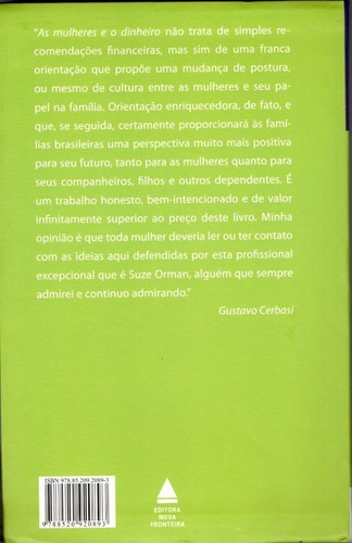 As Mulheres E O Dinheiro - Controle O Seu Próprio Destino, De Suze Orman. Editora Nova Fronteira Em Português