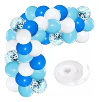 Comprar Arco De Globos Confeti Argentina Chico - Blanco Celeste Azul