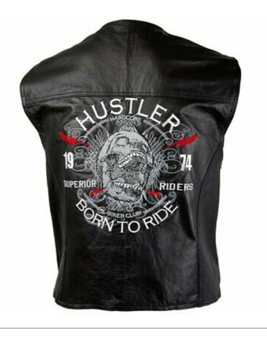 Hustler Chaleco De Piel Biker Para Caballero. Harley Revival
