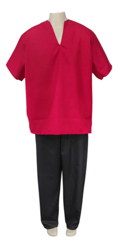 Roupa Masculina De Exu Umbanda E Candomblé Conjunto De Ração Vermelho Com Preto