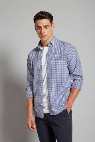 Camisa Devré Casual A Cuadros Azul Hombre 42d000300001