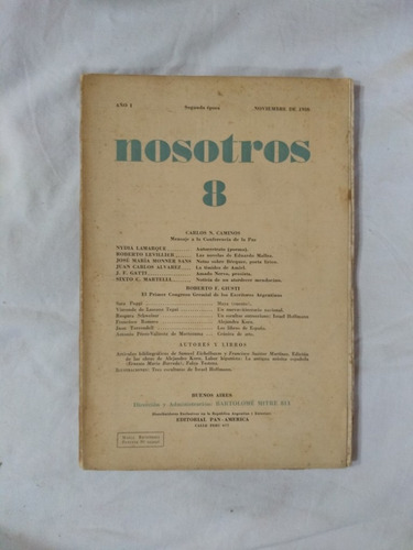 Revista Nosotros 8 1936 Caminos Lamarque Gatti Giusti Monner