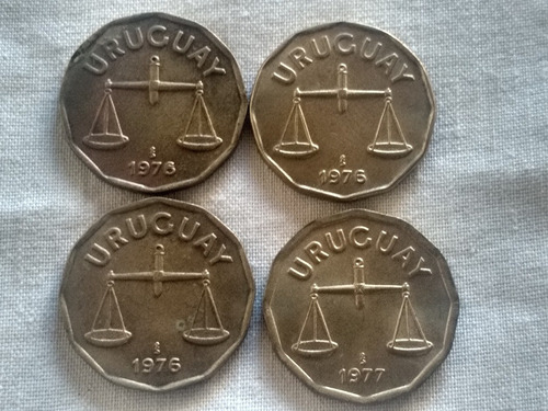 Lotes De Monedas Uruguay, 50 Centesimos 1976/1977 (Usado)