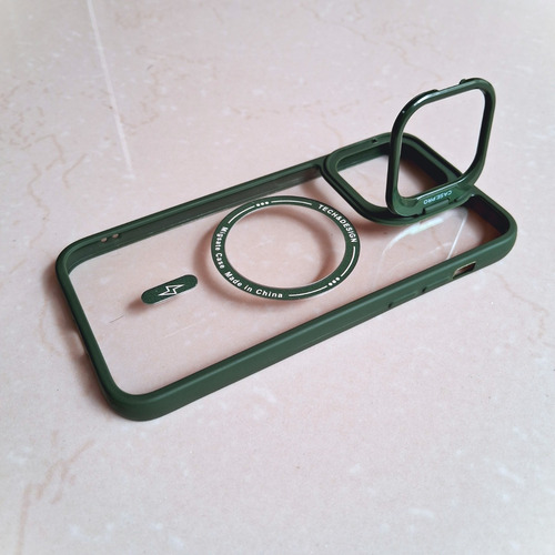 Funda Para Iphone 14 Plus/pro Max Estilo Magsafe Lens Stand Verde