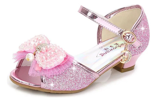 Sandalias De Tacón Alto For Niñas, Zapatos De Princesa